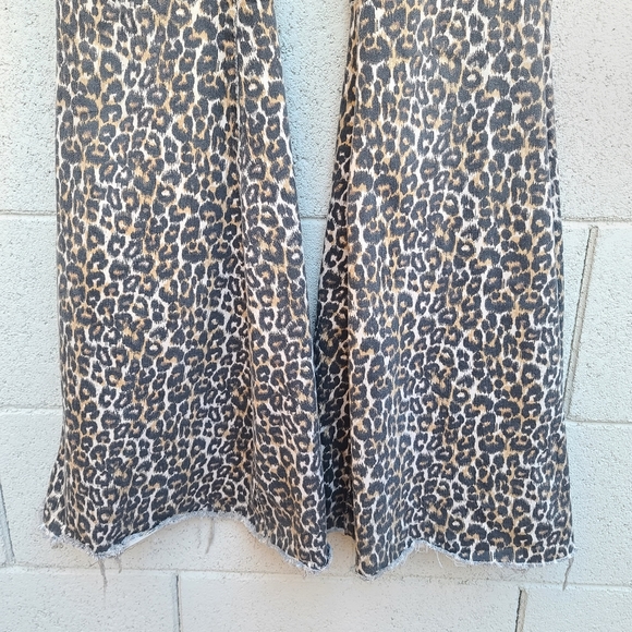 Free People Leopard Print Flare Jeans - Picture 4 of 9